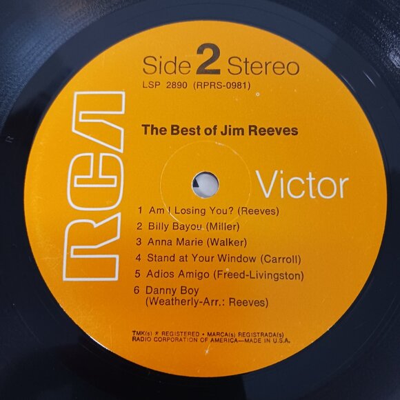 The Best of Jim Reeves Vinyl Record VTG 1964 MCM LSP 2890 RCA 12" Stereo VG+ - Picture 8 of 12